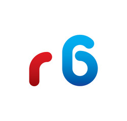r6 logo initial blue and red