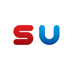 su logo initial blue and red