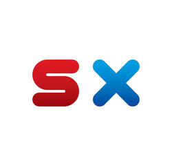Obraz premium sx logo initial blue and red