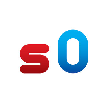 s0 logo initial blue and red