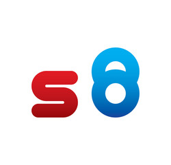 s8 logo initial blue and red