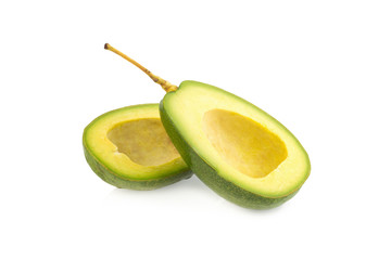 Fototapeta na wymiar Avocado slices isolated on a white background