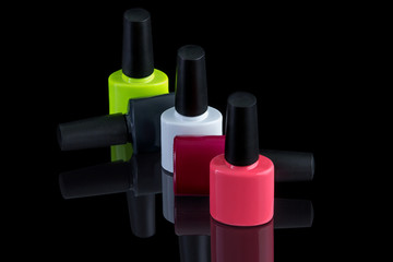 multi-colored bottles of nail polish