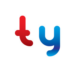 ty logo initial blue and red