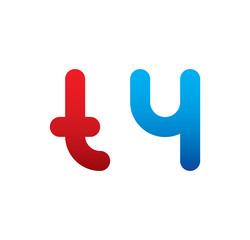 t4 logo initial blue and red