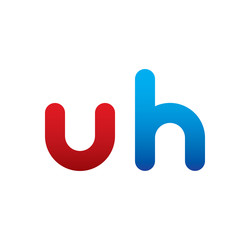 uh logo initial blue and red