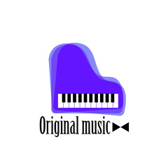 Music piano logo. Jazz logo. Color music template. .Musical instrument logo.