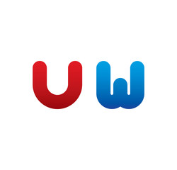 uw logo initial blue and red