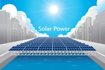 Vector illustration of solar power.