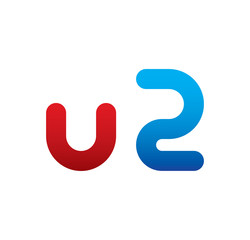 u2 logo initial blue and red