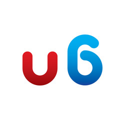 u6 logo initial blue and red