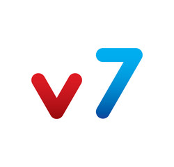 v7 logo initial blue and red