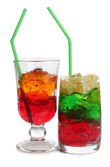 Cocktail in a glass on white background