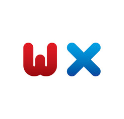 Fototapeta premium wx logo initial blue and red