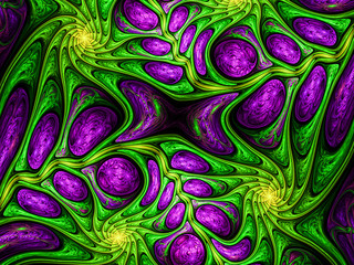 Fototapeta premium Abstract fractal. Fractal art background for creative design. Decoration for wallpaper desktop, poster, cover booklet, card. Psychedelic. Print for clothes, t-shirt.