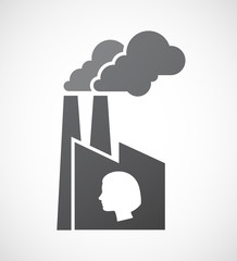Isolated factory icon with a female head