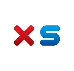 xs logo initial blue and red