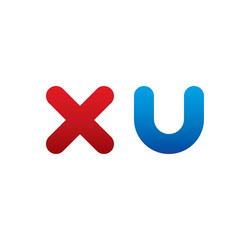 Fototapeta premium xu logo initial blue and red