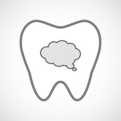 Isolated line art tooth icon with a comic cloud balloon