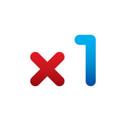 Obraz premium x1 logo initial blue and red