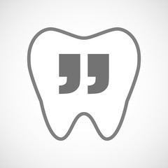 Isolated line art tooth icon with  quotes