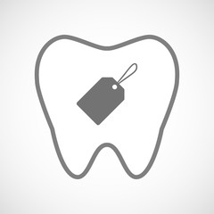 Obraz premium Isolated line art tooth icon with a label