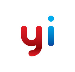 yi logo initial blue and red