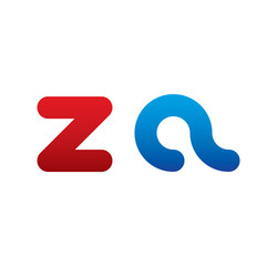 za logo initial blue and red