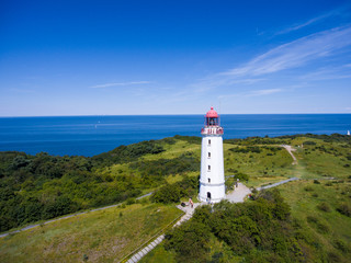Fototapeta na wymiar lighthouse dornbusch at hiddensee island