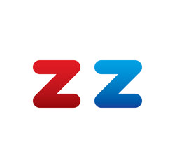 zz logo initial blue and red