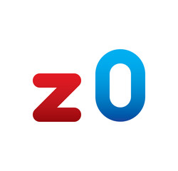z0 logo initial blue and red