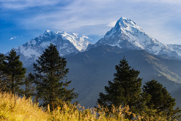 The alpine landscape from poon hill, Nepal