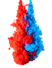 Obraz premium Splash of blue and red paint