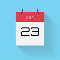 July 18, Daily calendar icon, Date and time, day, month, Holiday, Flat designed Vector Illustration