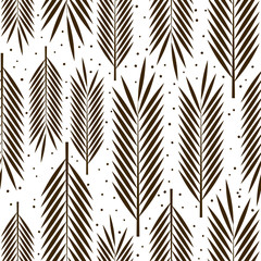 Seamless pattern with palm leaves ornament