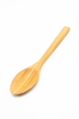 Wooden spoon isolated on a white