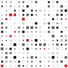 Vector seamless pattern. Modern stylish texture. Repeating abstract background with Red, Black, Gray, Color Square. Simple graphic design. Pastel Polka dots 