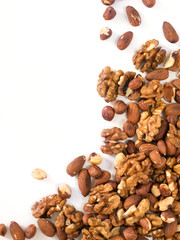 Background of mixed nuts with copy space
