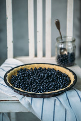 ready for baking blueberry pie