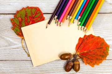 Concept of autumn, school, time