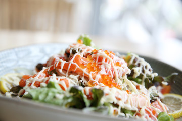 salad with salmon japanese food