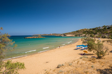 Fototapeta na wymiar Kalathas beach, Crete Island, Greece. Kalatha is one of the best beaches in Creta