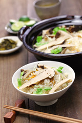 matsutake gohan, rice cooked with matsutake mushroom, japanese food