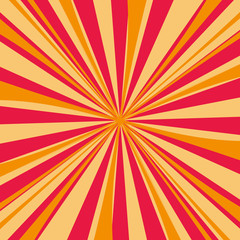 Sun Icon Yellow Orange Red Burst Retro Background Vector