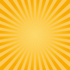 Fototapeta premium Sun Icon Yellow Orange Red Burst Retro Background Vector