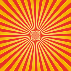 Sun Icon Yellow Orange Red Burst Retro Background Vector