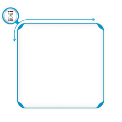 Vector blue box to fill your text and sand glass