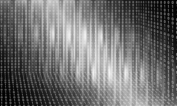 Vector abstract background with lights; lines and binary code