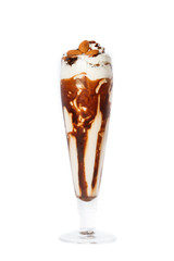milky coffee cocktail on a white background
