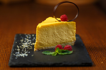 Beautiful piece of cake. An unusual dessert.
